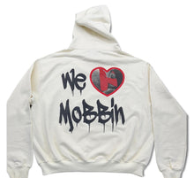Load image into Gallery viewer, White We love Mobbin Hoody
